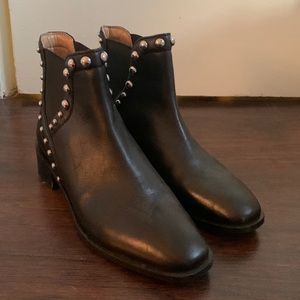 black studded booties